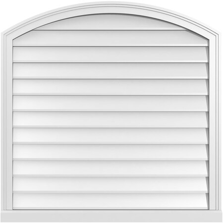 Ekena Millwork Arch Top Surface Mount PVC Gable Vent: Functional, w/ 2"W x 2"P Brickmould Sill Frame, 38"W x 38"H GVPAR38X3803SF